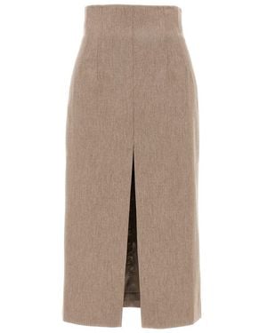 ANDAMANE 'stephanie' Midi Skirt - Natural
