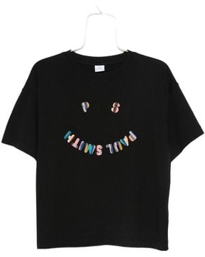Paul Smith Ps Happy Cotton T-Shirt - Black