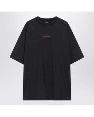 Balenciaga Faded Back Medium Fit T-Shirt - Black