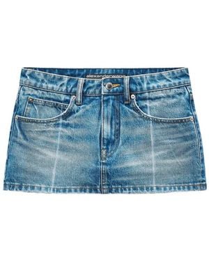 Alexander Wang Foldline Denim Skort - Blue