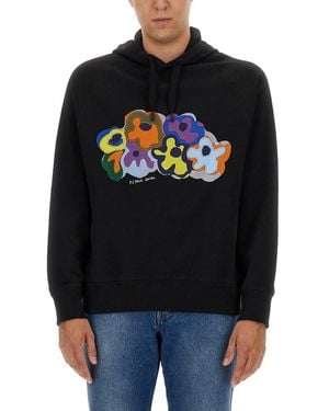Paul Smith Organic Cotton Sweatshirt With Logo - Black
