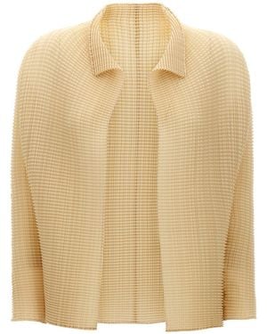 Issey Miyake 'Wooly Pleats-56' Cardigan - Natural