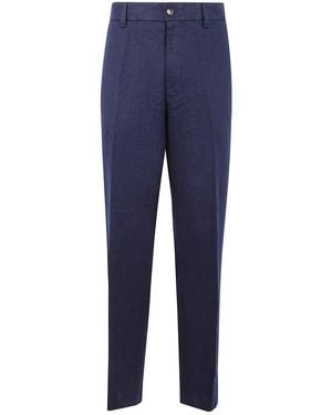 Michael Kors Linen Straight Chino Trousers By - Blue