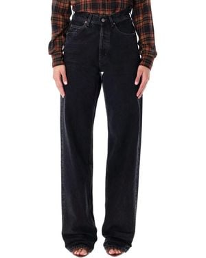 Saint Laurent V Waist Baggy Denim - Black