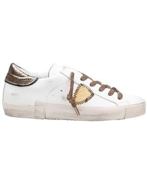 Philippe Model Leather Trainers - Metallic