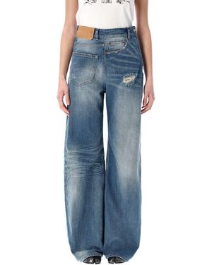 MM6 by Maison Margiela Twist Wide Leg Jeans - Blue