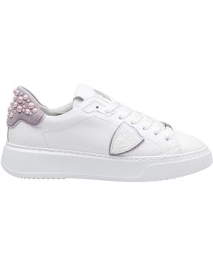 Philippe Model Leather Trainers - White