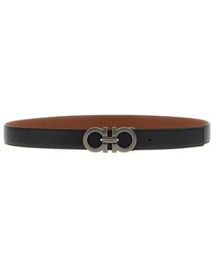 Ferragamo 'gancini' Reversible Belt - White