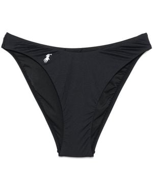 Polo Ralph Lauren High Waist Bikini Bottom With Logo - Black