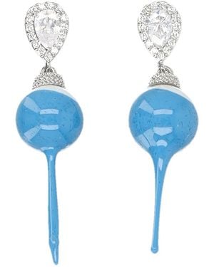 OTTOLINGER Blue Dipped Pearl Drop Earrings