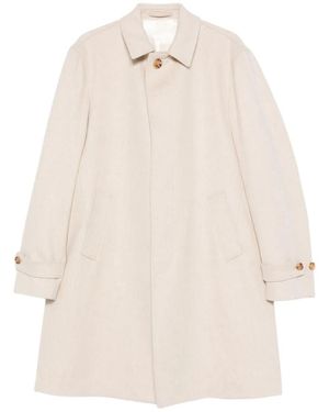Lardini Loose-Fitting Virgin Wool Coat - Natural