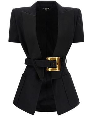 Balmain Grain De Poudre Blazer - Black