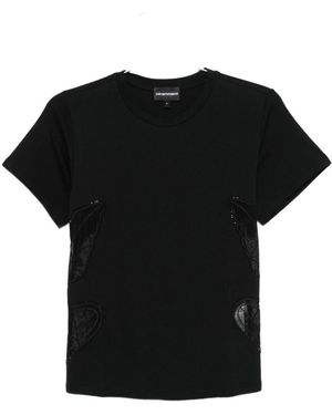 Emporio Armani Logo Cotton T-Shirt - Black