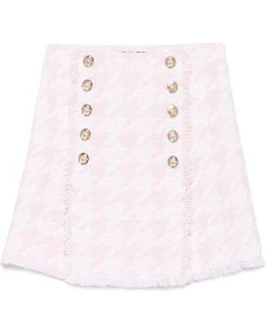 Balmain Tweed Miniskirt - Pink