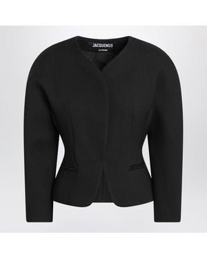 Jacquemus Ovalo Cropped Jacket - Black