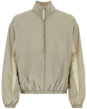 Reebok Dove Gray Nylon Windbreaker - Natural