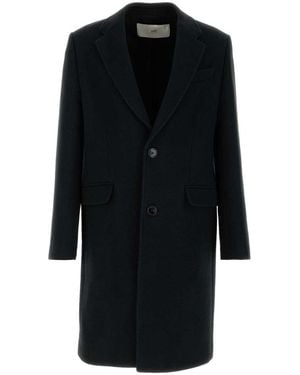 Ami Paris Wool Single-Breasted Coat - Black