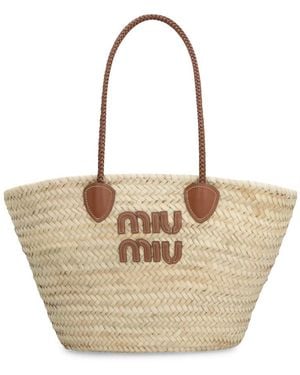 Miu Miu Raffia Tote Bag - Metallic