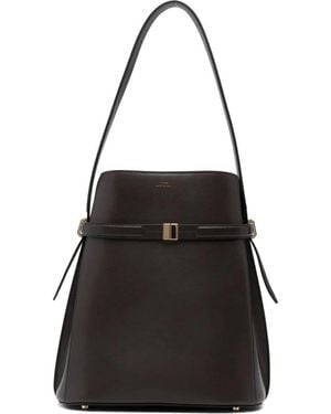 TOTEME "Belted Leather" Bucket Bag - Black