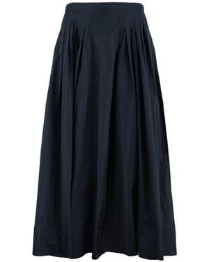 Max Mara Taffeta Pleated Skirt - Blue