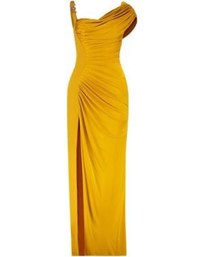 Versace Medusa 95 Draped Dress - Yellow