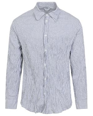 Bottega Veneta Crinkled Cotton Shirt - Blue
