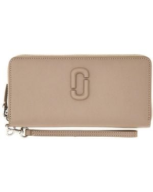 Marc Jacobs Continental Wallet With Logo - Natural