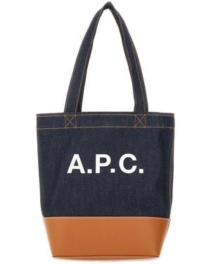 A.P.C. Axel Small Tote Bag - Blue