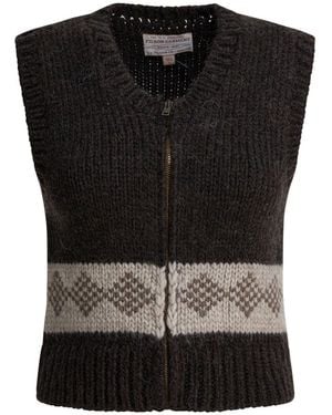Filson Wool Vest With Zipper - Black