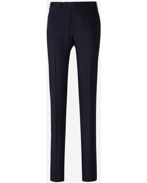 Canali Flowing Linen Trousers - Blue