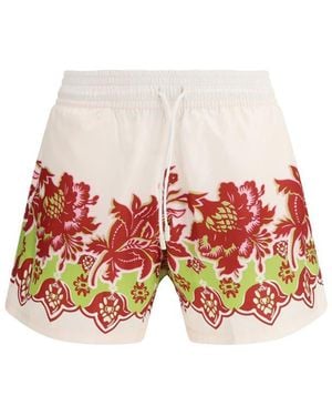 Etro Swim Shorts With Floral Print - White