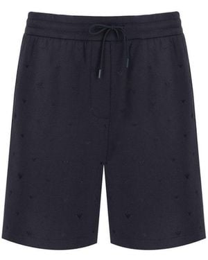 Emporio Armani Monogram Bermuda Shorts - Blue