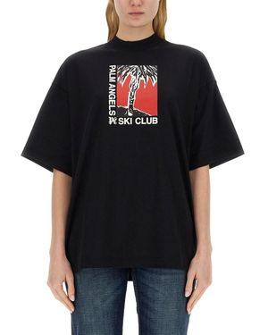 Palm Angels Palm Soft Fit T-Shirt Ski Club - Black