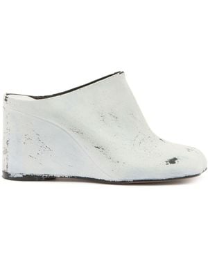 MM6 by Maison Martin Margiela Leather Heel Mules - White