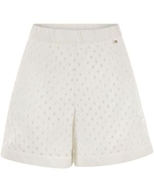 Herno Perforated Shorts With Geometric Shapes - White