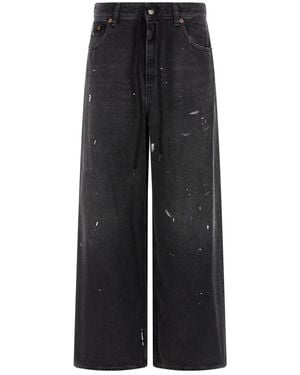 MM6 by Maison Margiela Patent Leather Stain Jeans - Black