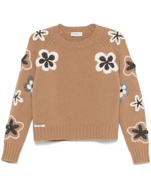 Bruno Manetti Cashmere-Wool Blend Crewneck Jumper - Natural