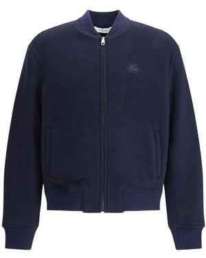 Etro Wool Bomber Jacket - Blue