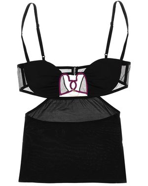 Nensi Dojaka Top 'Heart Bra' - Black