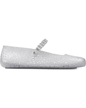 Jimmy Choo The Jelly Glittered Ballets - White