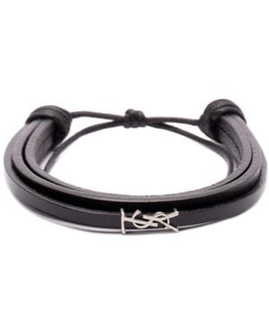 Saint Laurent "Cassandre" Multi-Turn Bracelet - White