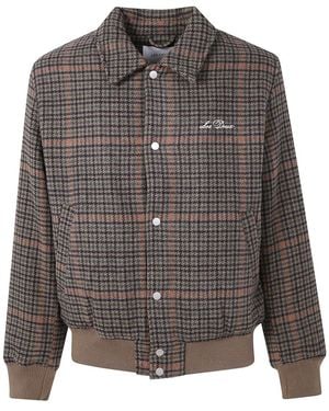Les Deux "Varsity Houndstooth" Jacket - Gray