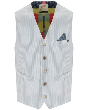 Bob Shop Striped Single-breasted Vest - Gray