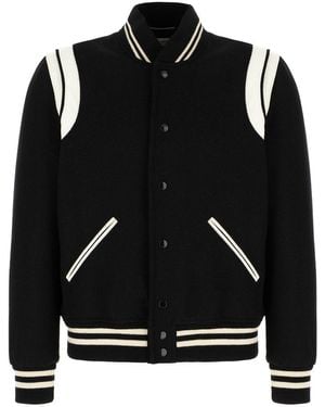Saint Laurent Wool Bomber Jacket - Black