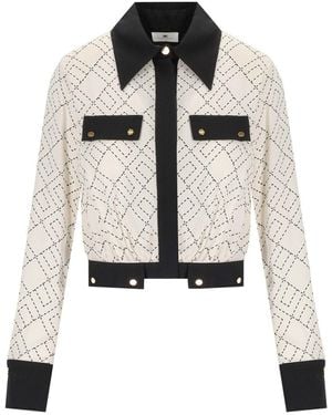 Elisabetta Franchi Milk Bicolored Shirt - White