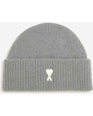 Ami Paris Ami De Couer Alpaca Beanie - Grey