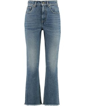 Golden Goose Embroidered Patch Cropped Jeans - Blue