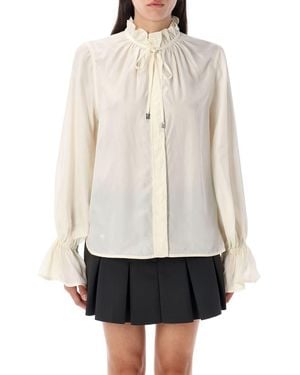 Ganni Tie String Shirt - White