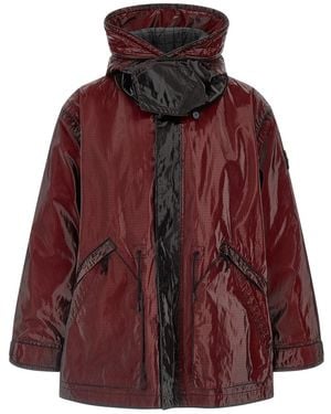 Stone Island '4100079 Uneven Ripstop Prismatico' Parka - Red