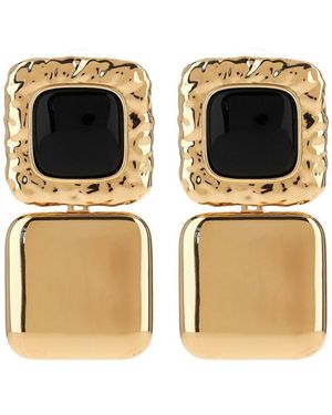 Self-Portrait Tone Square Earrings - Black